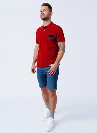 Aeropostale Polo Yaka Nakışlı Bordo Erkek T-Shirt 5889-Y