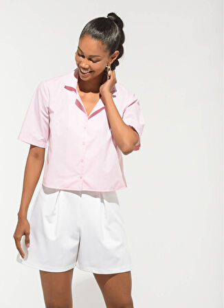 People By Fabrika Pudra Kadın Gömlek PFKSS22GM0043