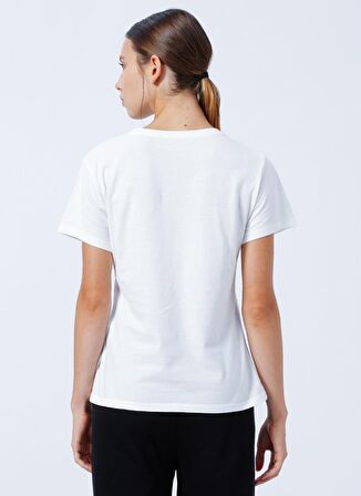 Aeropostale Bisiklet Yaka Nakışlı Beyaz Kadın T-Shirt K-5943