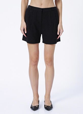 Fabrika Kadın Yüksek Bel Siyah Şort DESRA-2