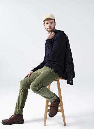 Fabrika Düşük Bel Dar Paça Haki Erkek Chino Pantolon LOVI