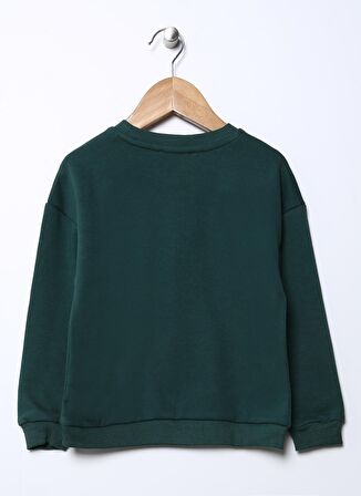 Limon Haki Erkek Çocuk Bisiklet Yaka Uzun Kollu Baskılı Sweatshirt REACH BOY