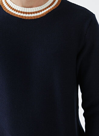O Yaka Regular Fit Armürlü Lacivert Erkek Kazak CM KZK 19