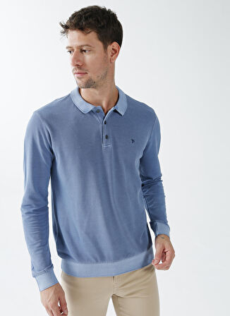 Fabrika Comfort Polo Yaka Düz İndigo Erkek T-Shirt CM T 1