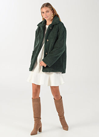 People By Fabrika Yeşil Kadın Peluş Mont PELUŞ1