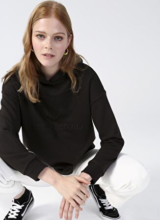 Aeropostale Kapüşon Yaka Nakışlı Antrasit Kadın Sweatshırt K-TEAM