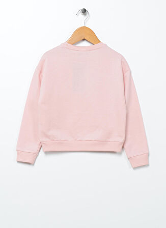 Limon Pembe Kız Çocuk Bisiklet Yaka Uzun Kollu Baskılı Sweatshirt CAL GIRL