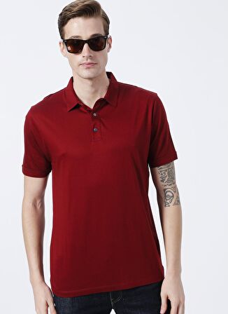 Fabrika Polo Yaka Düz Bordo Erkek Polo T-Shirt WELLA 3