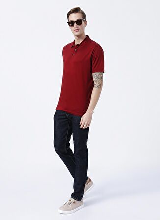 Fabrika Polo Yaka Düz Bordo Erkek Polo T-Shirt WELLA 3