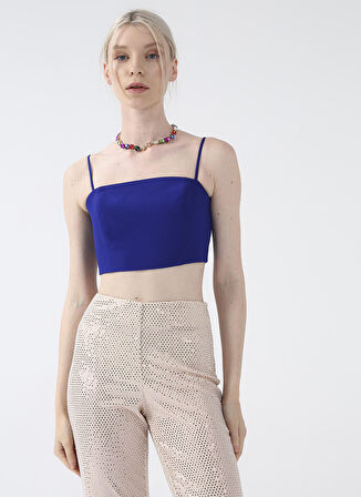 Fabrika Kare Yaka Düz Saks Kadın Bluz CHR-13