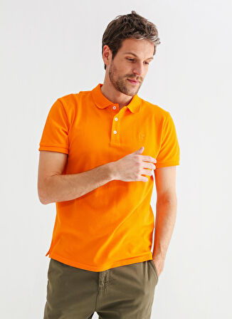 Fabrika Polo Yaka Düz Turuncu Erkek T-Shirt LEGOLAS Y