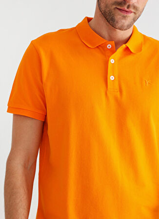 Fabrika Polo Yaka Düz Turuncu Erkek T-Shirt LEGOLAS Y