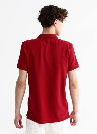 Aeropostale Polo Yaka Düz Bordo Erkek T-Shirt 7542