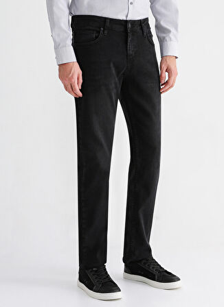 Fabrika Düşük Bel Dar Paça Slim Fit Siyah Erkek Denim Pantolon AKA 3