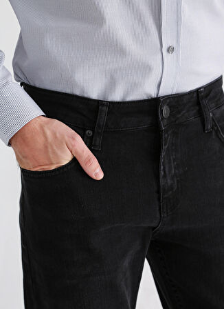 Fabrika Düşük Bel Dar Paça Slim Fit Siyah Erkek Denim Pantolon AKA 3