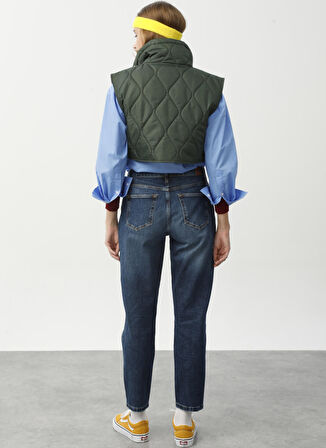 Denim Trip Yüksek Bel Dar Paça Mom Fit Koyu İndigo Kadın Denim Pantolon DT10106 Koyu Indigo