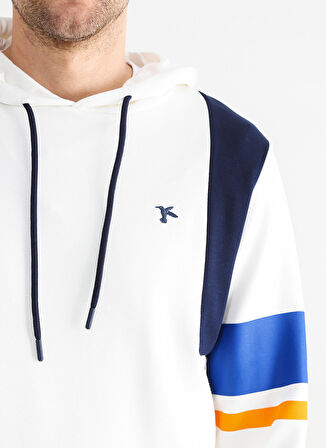 Fabrika Sports Kapüşon Yaka Düz Beyaz Erkek Sweatshırt URASAN