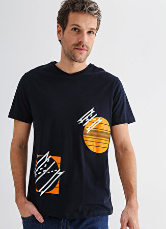 Fabrika Sports O Yaka Düz Lacivert Erkek T-Shirt DIOG