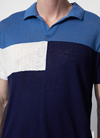 Fabrika Polo Yaka Jakarlı İndigo Erkek T-Shirt TOM