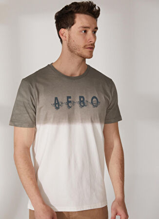 Aeropostale Bisiklet Yaka Baskılı Gri Erkek T-Shirt E-ECHO