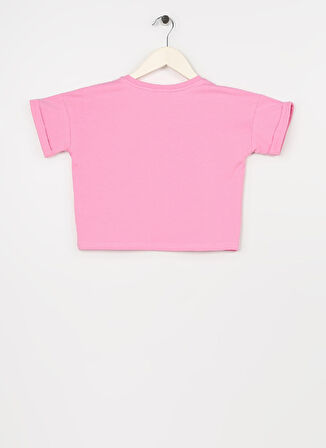 Aeropostale Pembe Kız Çocuk Bisiklet Yaka Kısa Kollu Baskılı T-Shirt 23SAG-56