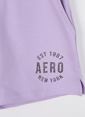 Aeropostale Lila Kız Çocuk Baskılı Şort 23SAG-46