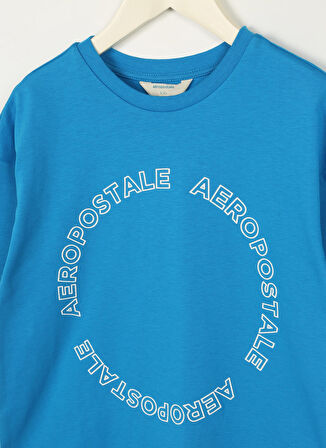 Aeropostale Saks Erkek Çocuk Bisiklet Yaka Oversize Baskılı T-Shirt 23SAB-10