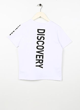 Discovery Expedition Beyaz Erkek Çocuk Bisiklet Yaka Düşük Omuzlu Baskılı T-Shirt CHINE BOY