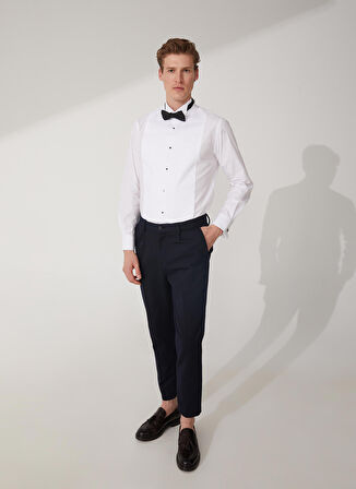 Fabrika Slim Fit Ata Yaka Düz Beyaz Erkek Gömlek HANAKO ATA