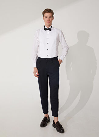 Fabrika Slim Fit Ata Yaka Düz Beyaz Erkek Gömlek HANAKO ATA