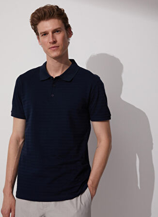 Fabrika Polo Yaka Düz Lacivert Erkek T-Shirt MERS FATHER