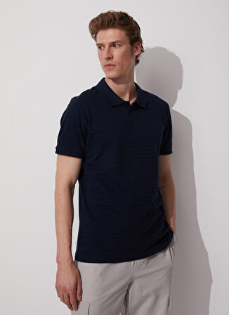 Fabrika Polo Yaka Düz Lacivert Erkek T-Shirt MERS FATHER