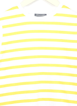 Beyaz - Sarı Erkek Çocuk Bisiklet Yaka Kısa Kollu Baskılı T-Shirt ROLFA BOY