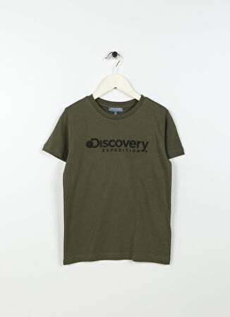 Haki Erkek Çocuk Bisiklet Yaka Kısa Kollu Baskılı T-Shirt ROGERS BOY