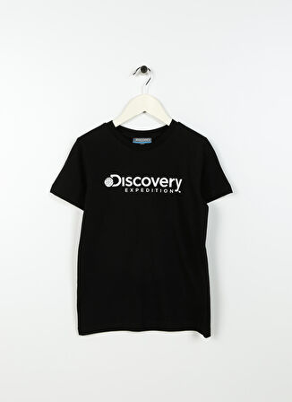 Discovery Expedition Siyah Erkek Çocuk Bisiklet Yaka Kısa Kollu Baskılı T-Shirt ROGERS BOY