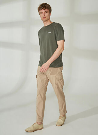 Discovery Expedition Haki Erkek Bisiklet Yaka Kısa Kollu Relaxed Baskılı T-Shirt PERTA