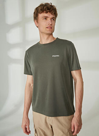 Discovery Expedition Haki Erkek Bisiklet Yaka Kısa Kollu Relaxed Baskılı T-Shirt PERTA