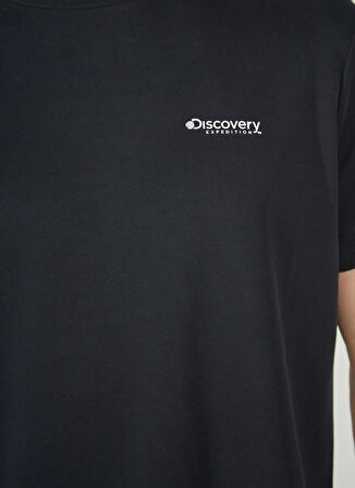 Discovery Expedition Siyah Erkek Bisiklet Yaka Kısa Kollu Relaxed Baskılı T-Shirt PERTA