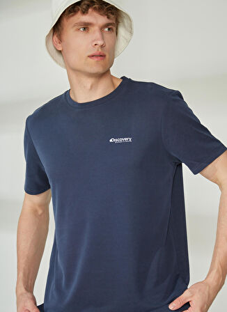 Discovery Expedition Lacivert Erkek Bisiklet Yaka Kısa Kollu Relaxed Baskılı T-Shirt PERTA