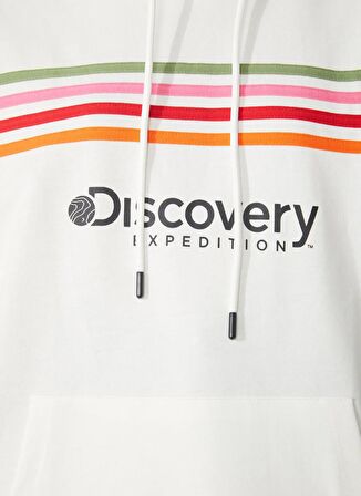 Discovery Expedition Kapüşon Yaka Kırık Beyaz Kadın Sweatshırt W-SHINE