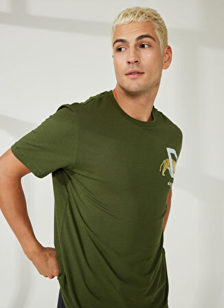 Discovery Expedition Haki Erkek Bisiklet Yaka Kısa Kollu Baskılı T-Shirt MERCAN