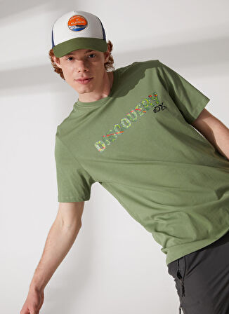 Discovery Expedition Haki Erkek Bisiklet Yaka Kısa Kollu Relaxed Baskılı T-Shirt HOLDEN