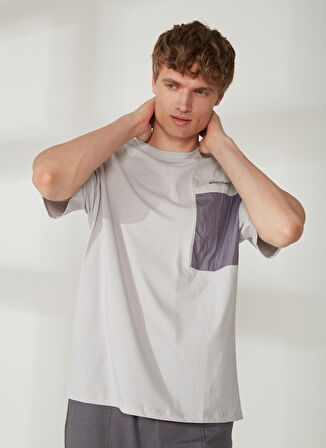 Discovery Expedition Gri Erkek Bisiklet Yaka Kısa Kollu Loose Fit T-Shirt OLA