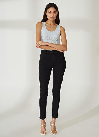 Guess Normal Bel Normal Paça Dar Siyah Kadın Denim Pantolon 1981 SKINNY - ECO NEW CARRIE B. SS