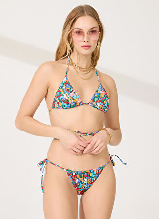 Mavi - Kırmızı - Turuncu Kadın Bikini Takım 212-1003