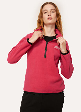 New Brand Düz Pembe Kadın Polar Sweatshırt W-ANGE