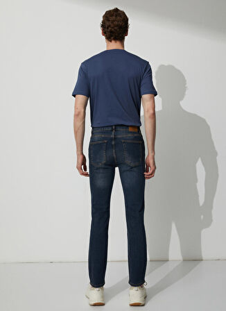 People By Fabrika Normal Bel Normal Paça Slim Fit Koyu İndigo Erkek Denim Pantolon 23TRJ01