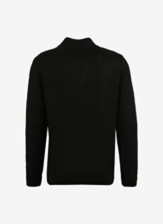 Bato Yaka Regular Fit Jakarlı Siyah Erkek Kazak FC3WM-KZK333