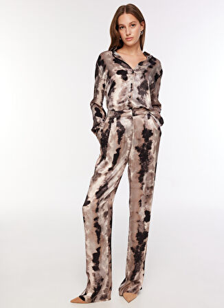 Fabrika Yüksek Bel Bol Kesim Gri - Siyah - Beyaz Kadın Pantolon F3WL-PNT6