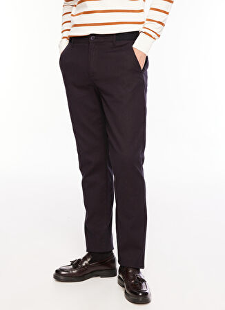 Normal Bel Dar Paça Siyah Erkek Chino Pantolon FC3WM-PNT341